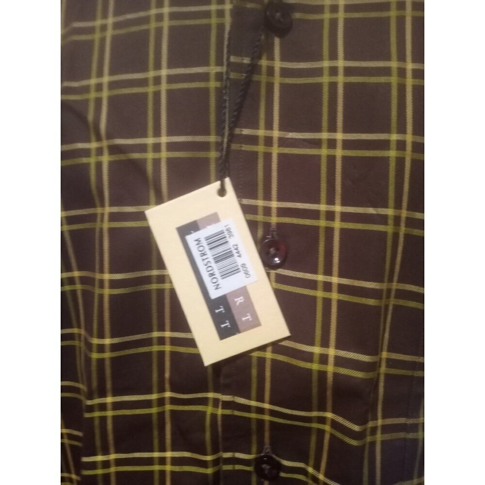 NWT Robert Talbott Brown Yellow Plaid Button Shirt Size 2XL 100% Cotton NEW - Picture 2 of 13